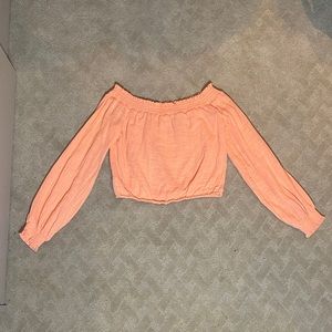 Peach Off The Shoulder Crop Top